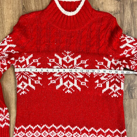 Talbots Snowflake Fair Isle Sweater Sz S - Picture 7 of 10